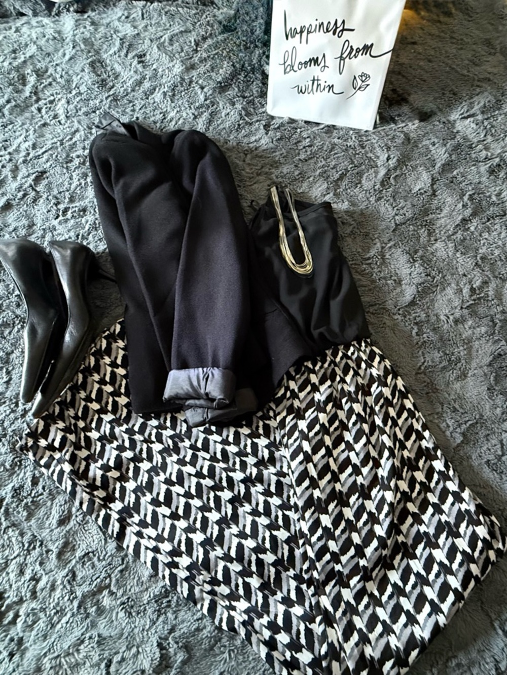 Iz Byer Black & White Printed Jumpsuit